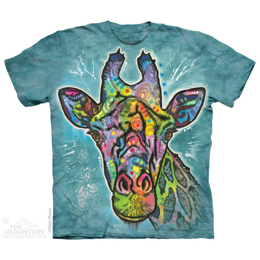 Tričko unisex The Mountain Russo Giraffe (žirafa) - svetlo modré, 3XL