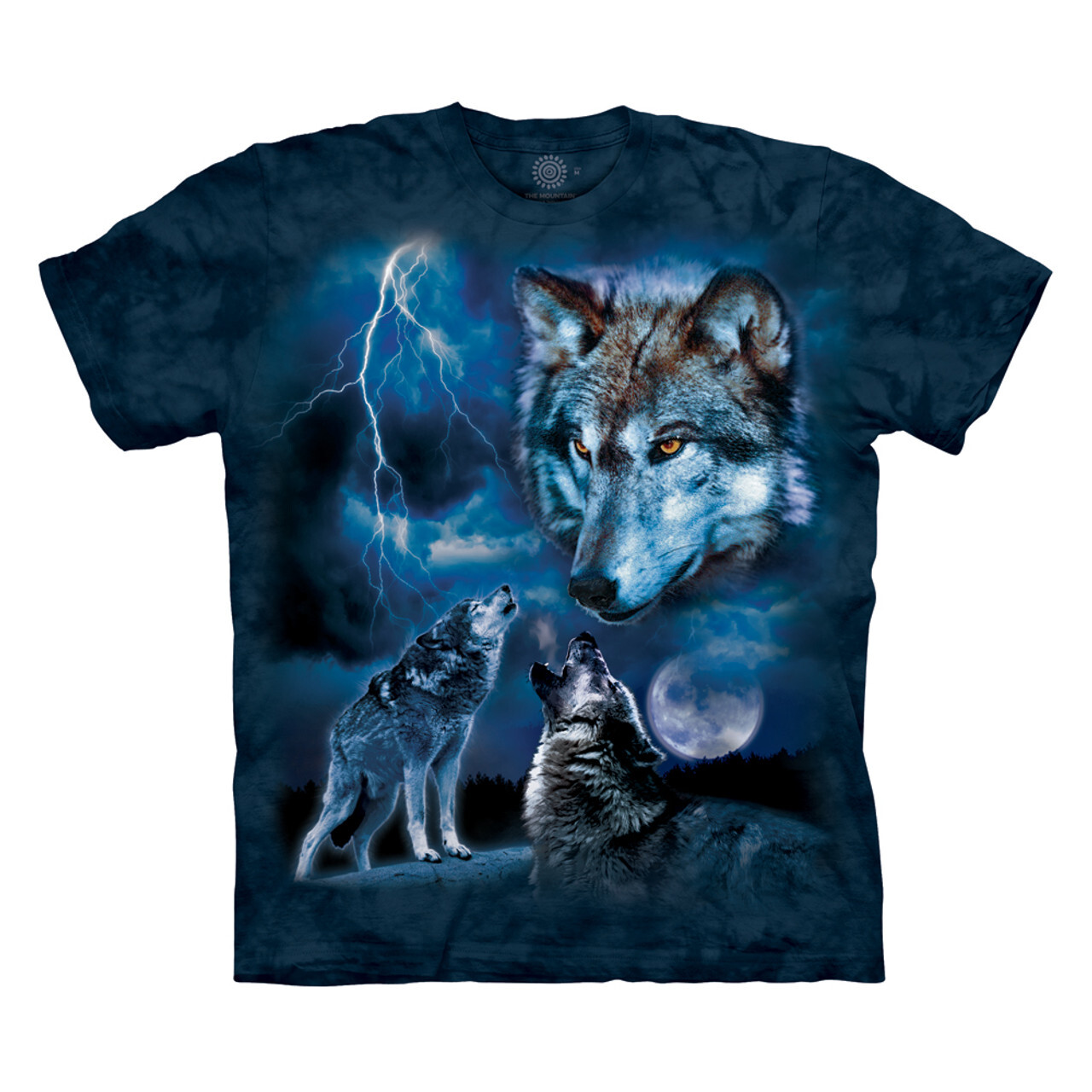 Tričko unisex The Mountain Wolves of the Storm (vlci) - modré, 4XL