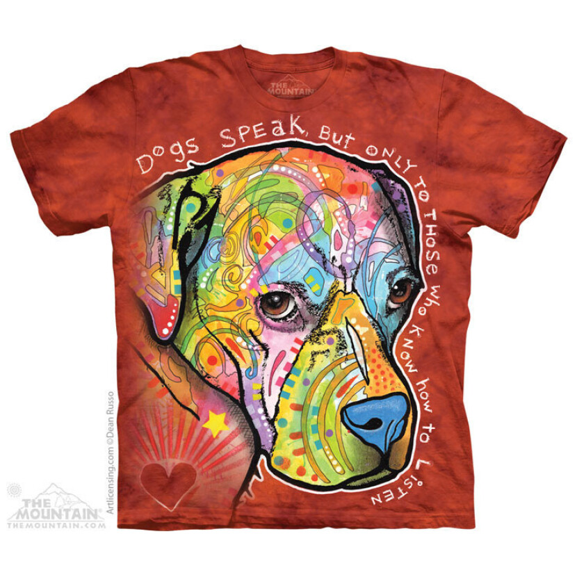 Tričko unisex The Mountain Dogs Speak (Americký pitbulteriér) - červené, M