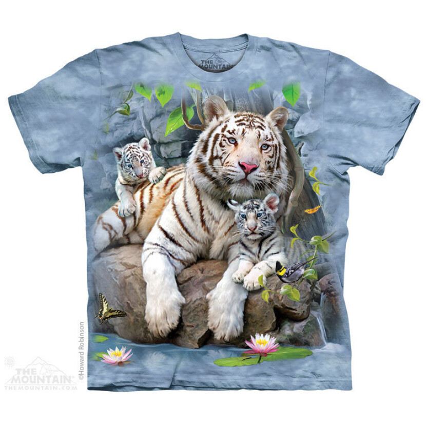 Tričko unisex The Mountain White Tigers of Bengal (tiger) - modré, 5XL