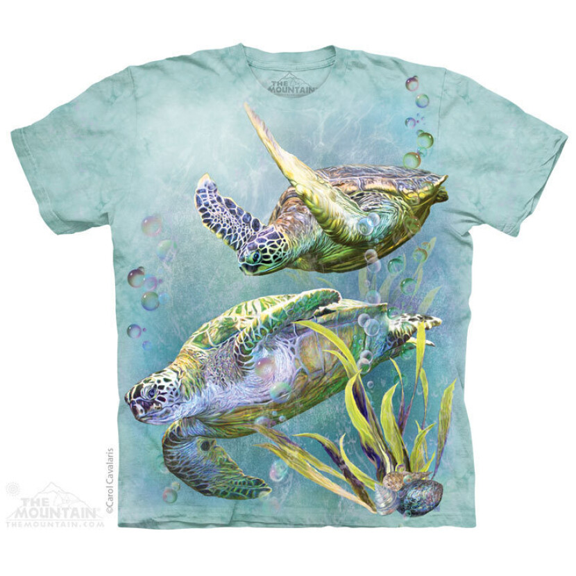 Tričko unisex The Mountain Sea Turtle Swim (korytnačky) - svetlo modré, 5XL