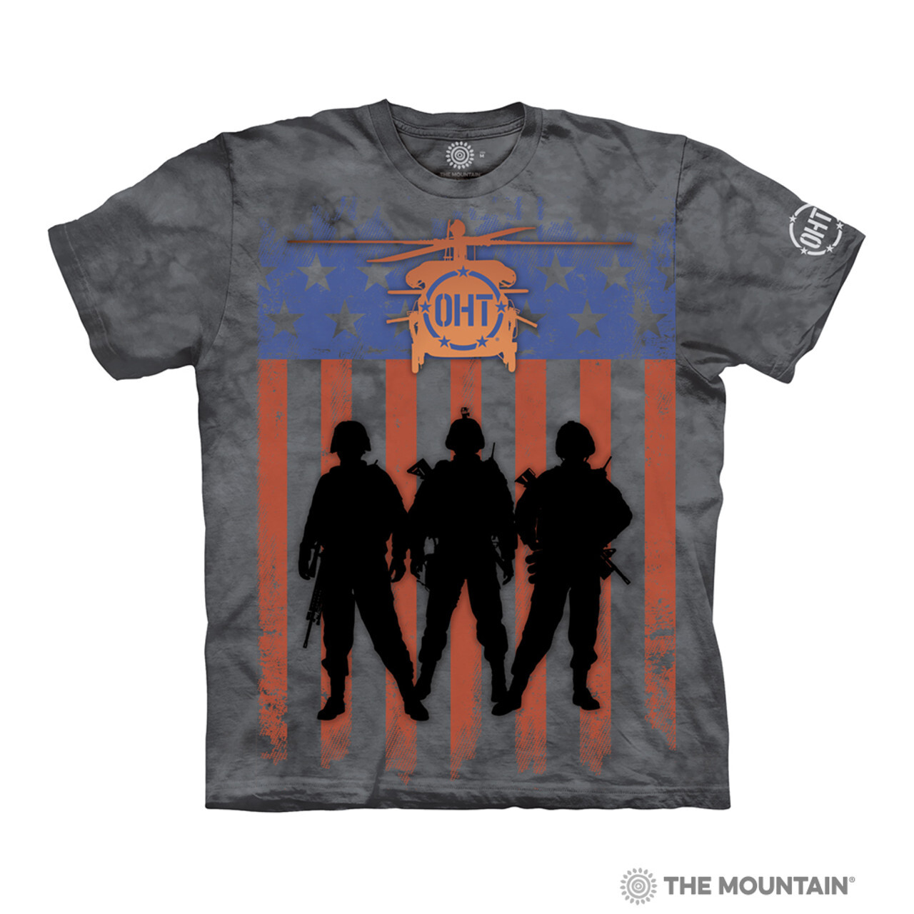 Tričko unisex The Mountain Three Troops - sivé, 3XL