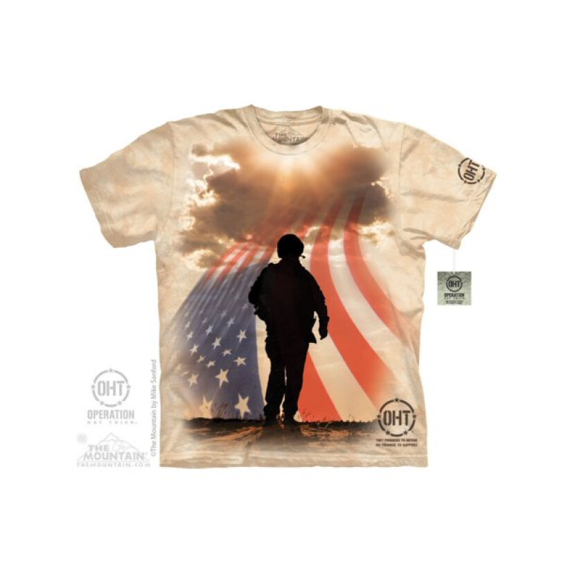 Tričko unisex The Mountain Soldier Silhouette - béžové, 3XL