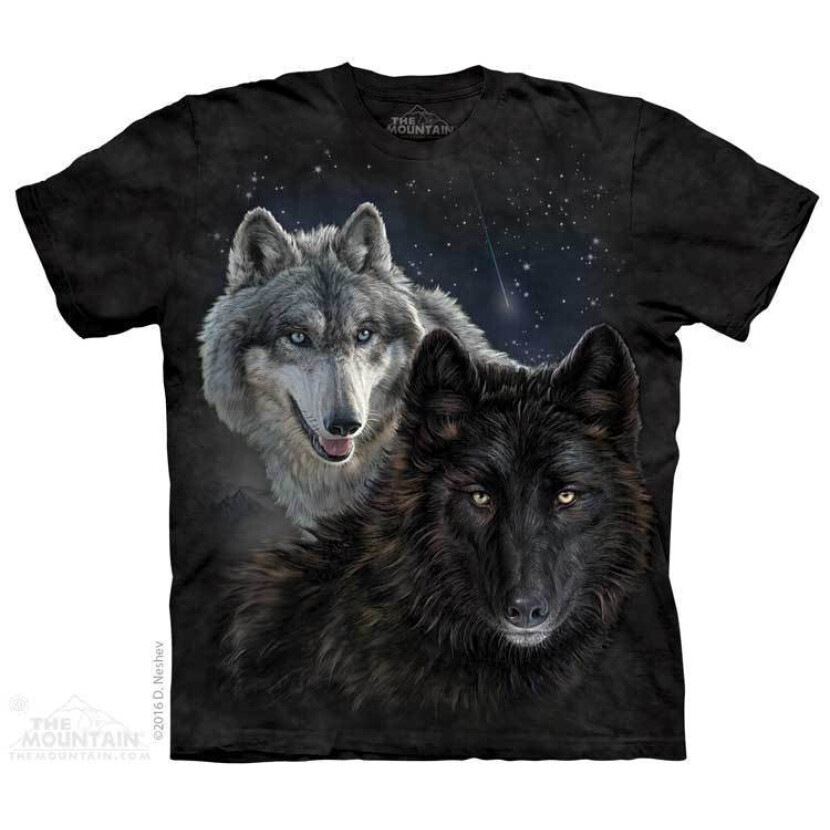 Tričko unisex The Mountain Star Wolves (vlci) - čierne, 4XL