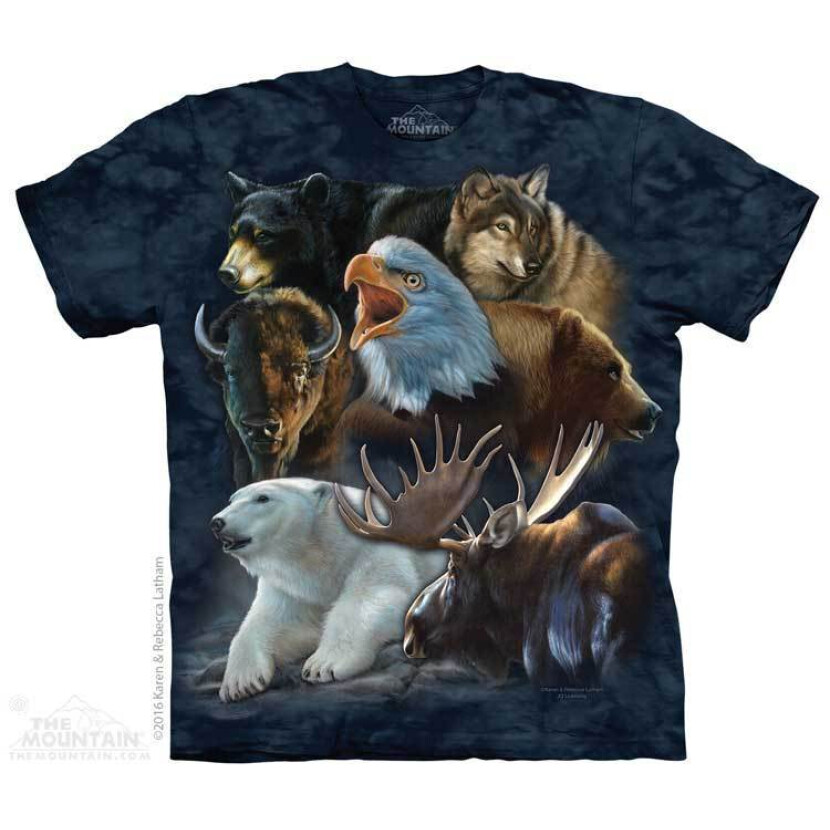 Tričko unisex The Mountain Wild Alaskan Collage - modré, L