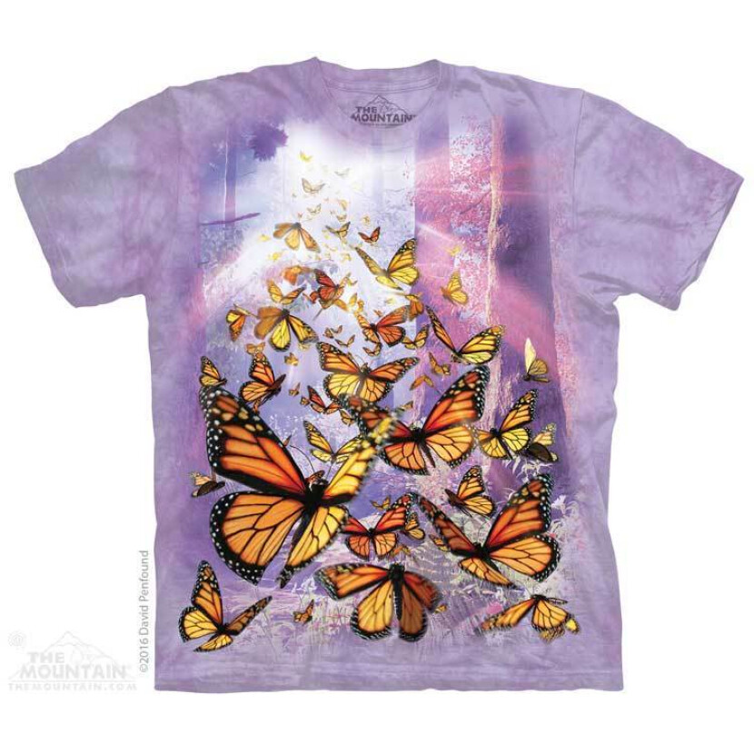 Tričko unisex The Mountain Monarch Butterflies (motýle) - fialové, 3XL