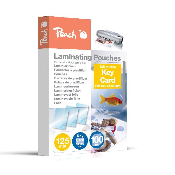 PEACH laminovacia fólia Pouch Key Card (64x99mm), 125mic, 100ks