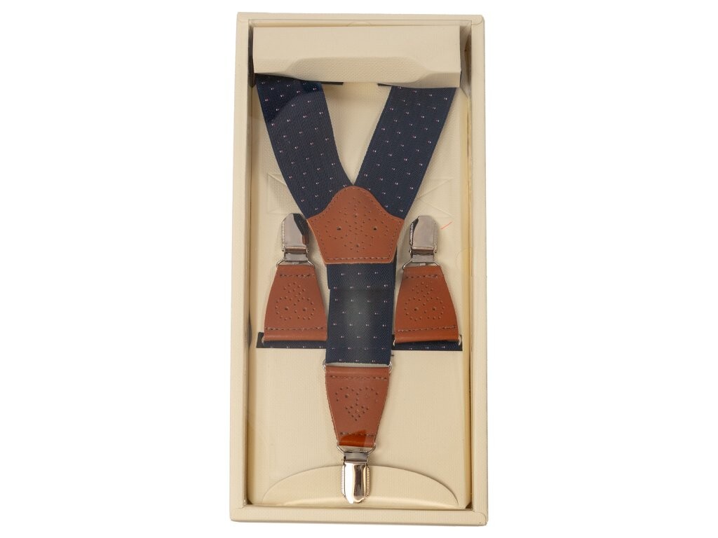 Paolo Udini pánske traky modré v darčekovej krabičke - šírka 3,5 cm