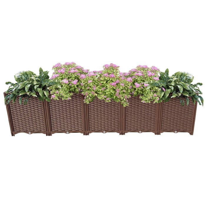 KONDELA Utlan Typ 1 plastový vyvýšený záhon hnedá