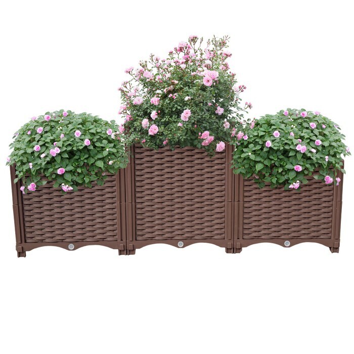 KONDELA Utlan Typ 2 plastový vyvýšený záhon hnedá