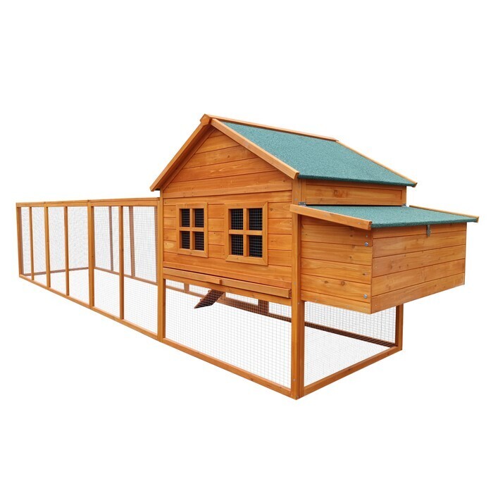 KONDELA Dantel kurník pre sliepky hnedá / zelená