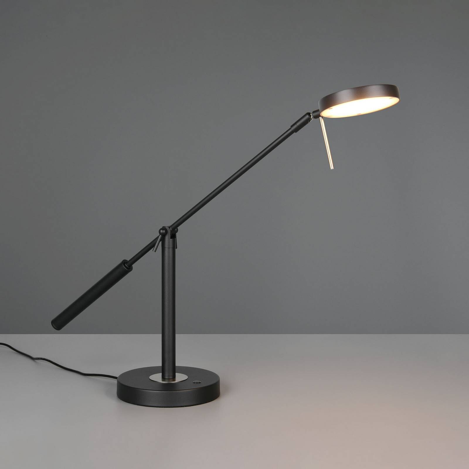Stolová LED lampa Monza, čierna matná, výška 52 cm, kov