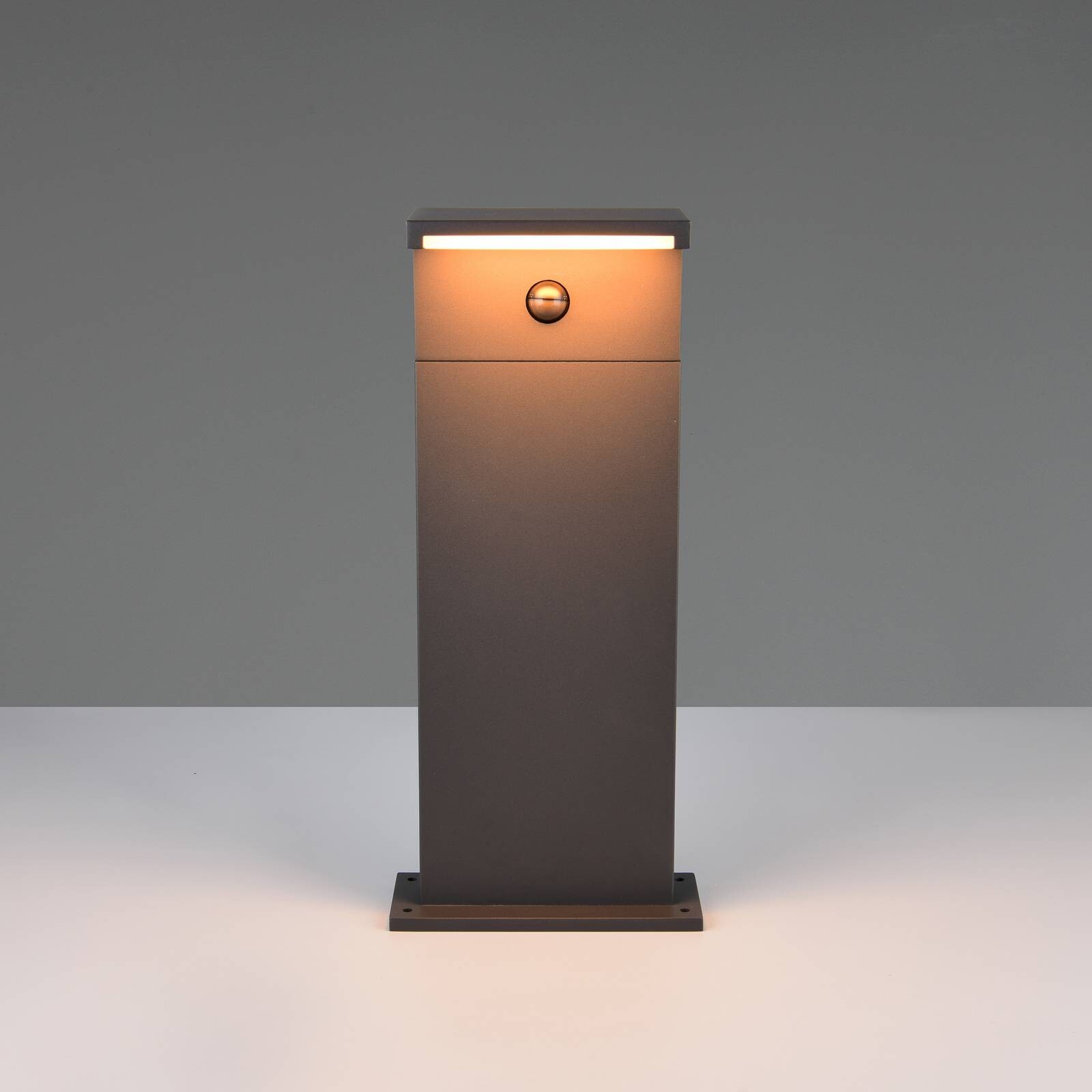 LED lampa s päticou Ravi, antracitová, výška 50 cm, senzor, IP54