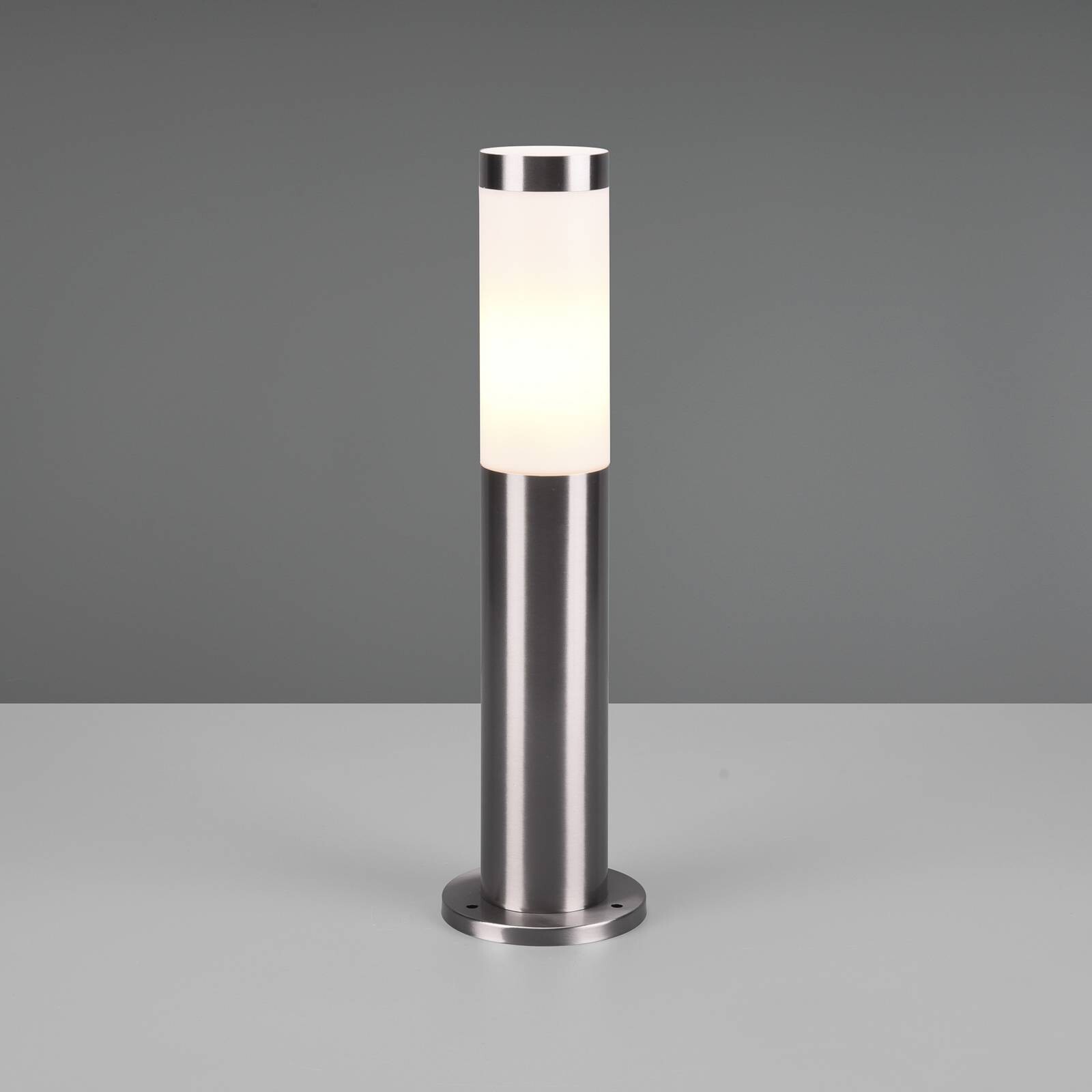 Stojanová lampa Trioto, niklová farba, výška 45 cm, nerezová oceľ