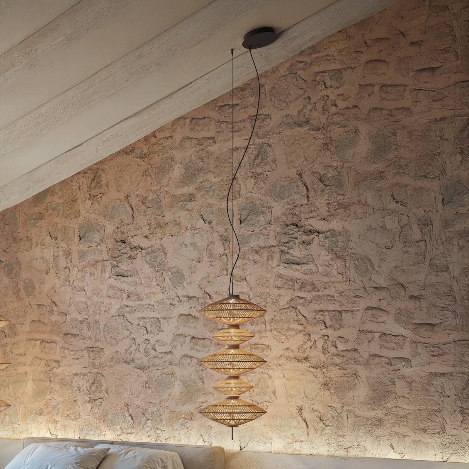 Bover LED závesné svietidlo Yuyun S/5C, stmievateľné 0-10 V, béžové