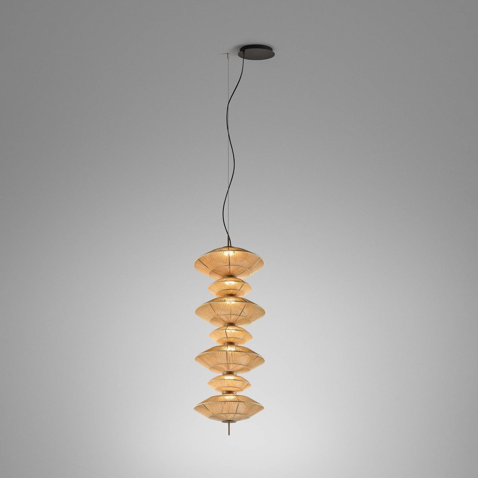 Bover LED závesné svietidlo Yuyun S/7C, stmievateľné 0-10 V, béžové