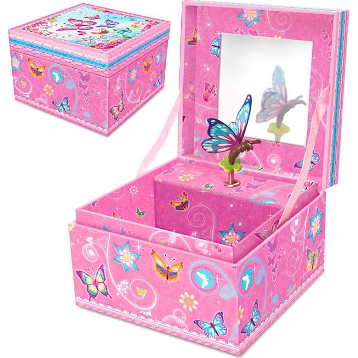 HM Studio Šperkovnica s hudbou na naťahovanie s motýlikom