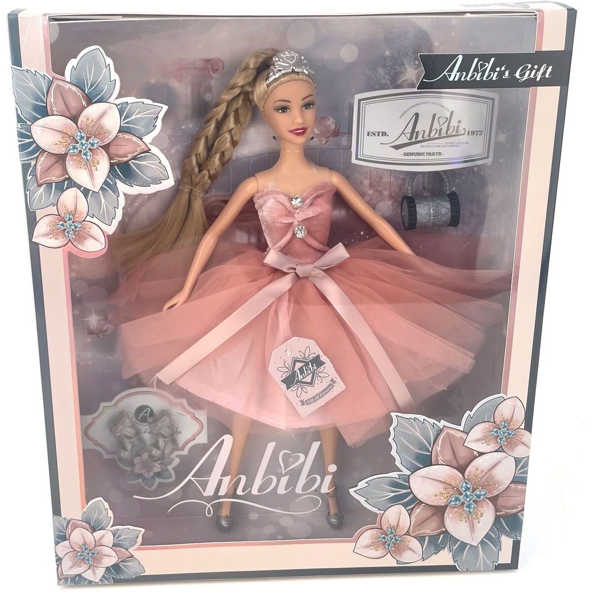 Bábika, ružové šaty 2