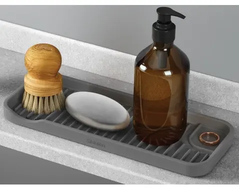 Organizér/odkvapkávač k drezu Tidy-Mat 23x9 cm, šedý%