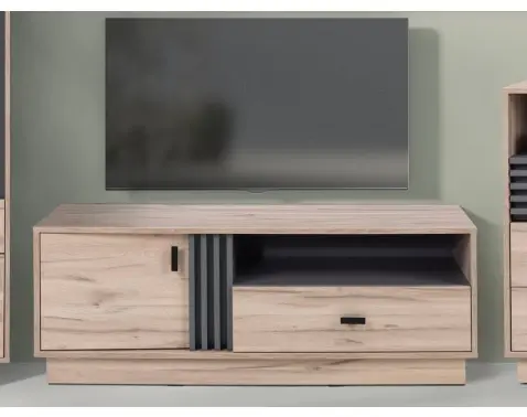 TV skrinka Ancona, 125 cm, dub estana/antracit%