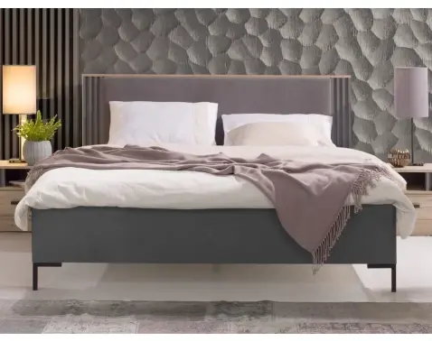 Posteľ s úložným priestorom Ancona 160x200 cm, dub estana/antracit%