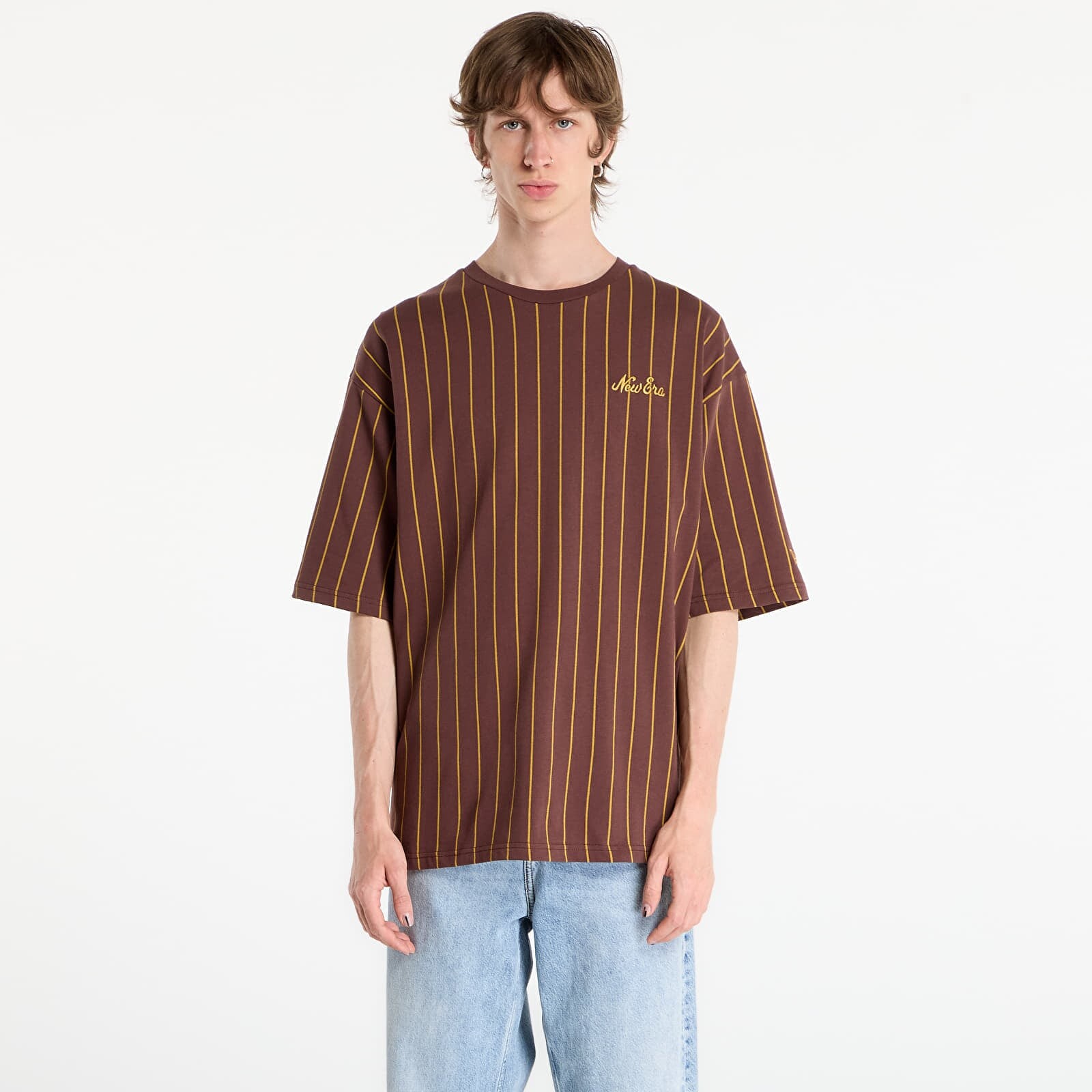 Tričko New Era Pinstripe Os Tee UNISEX Brown S
