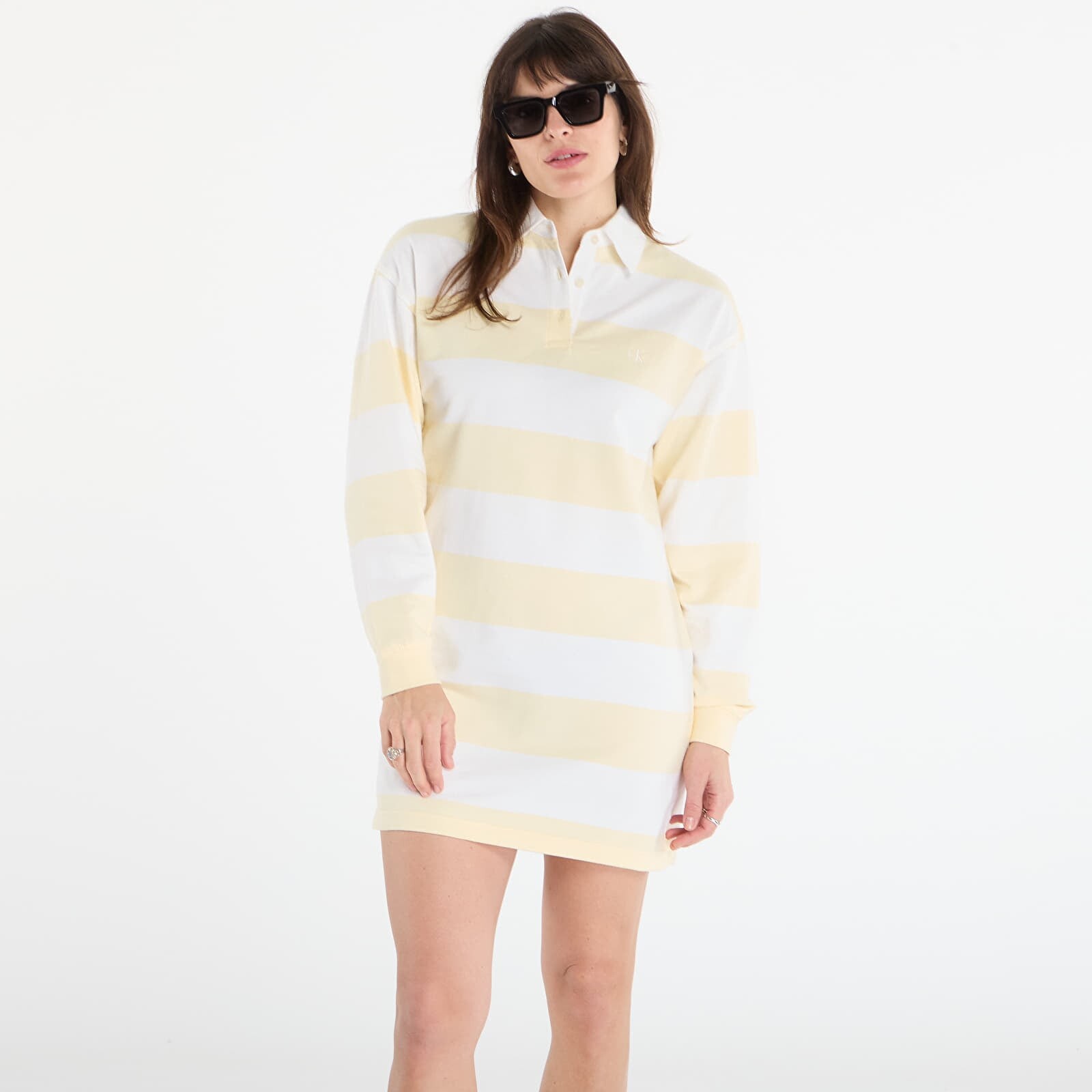 Oblečenie Calvin Klein Jeans Ls Varsity Stripe Mini Polo Dres ? S