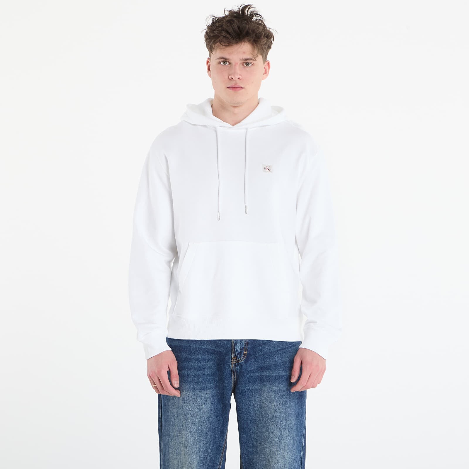 Mikina Calvin Klein Jeans Ls Eu 350Terry Badge Hoodie Bright White M
