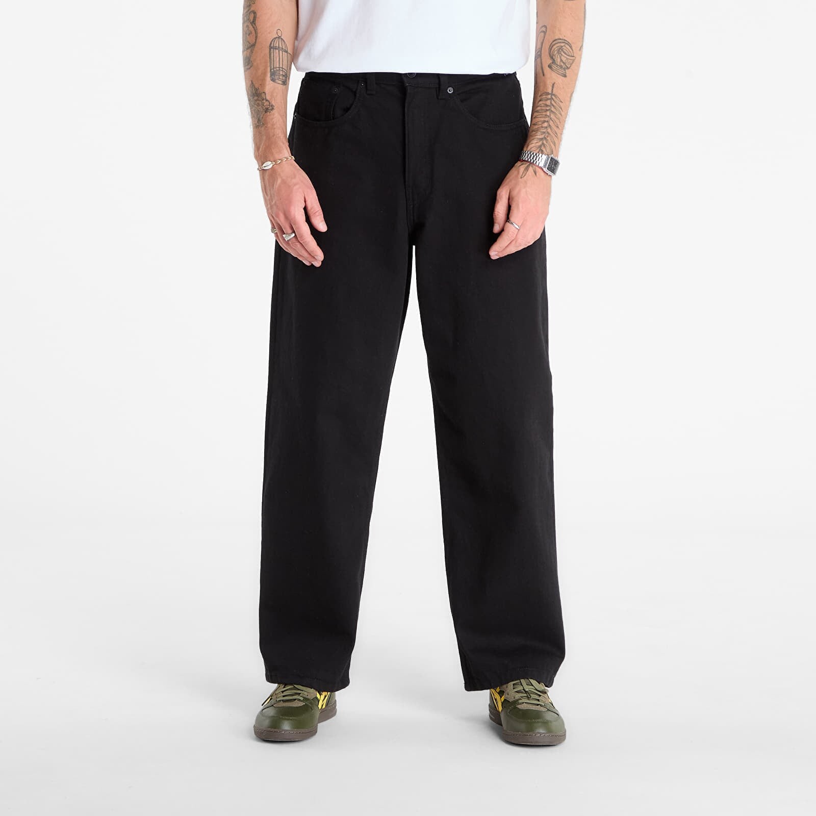 Kalhoty Vans Check-5 Baggy Denim Pant Black W30/L32