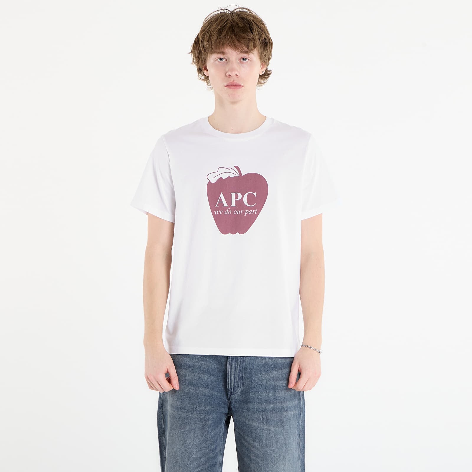 Tričko A.P.C. Short-Sleeved Apple T-Shirt White S
