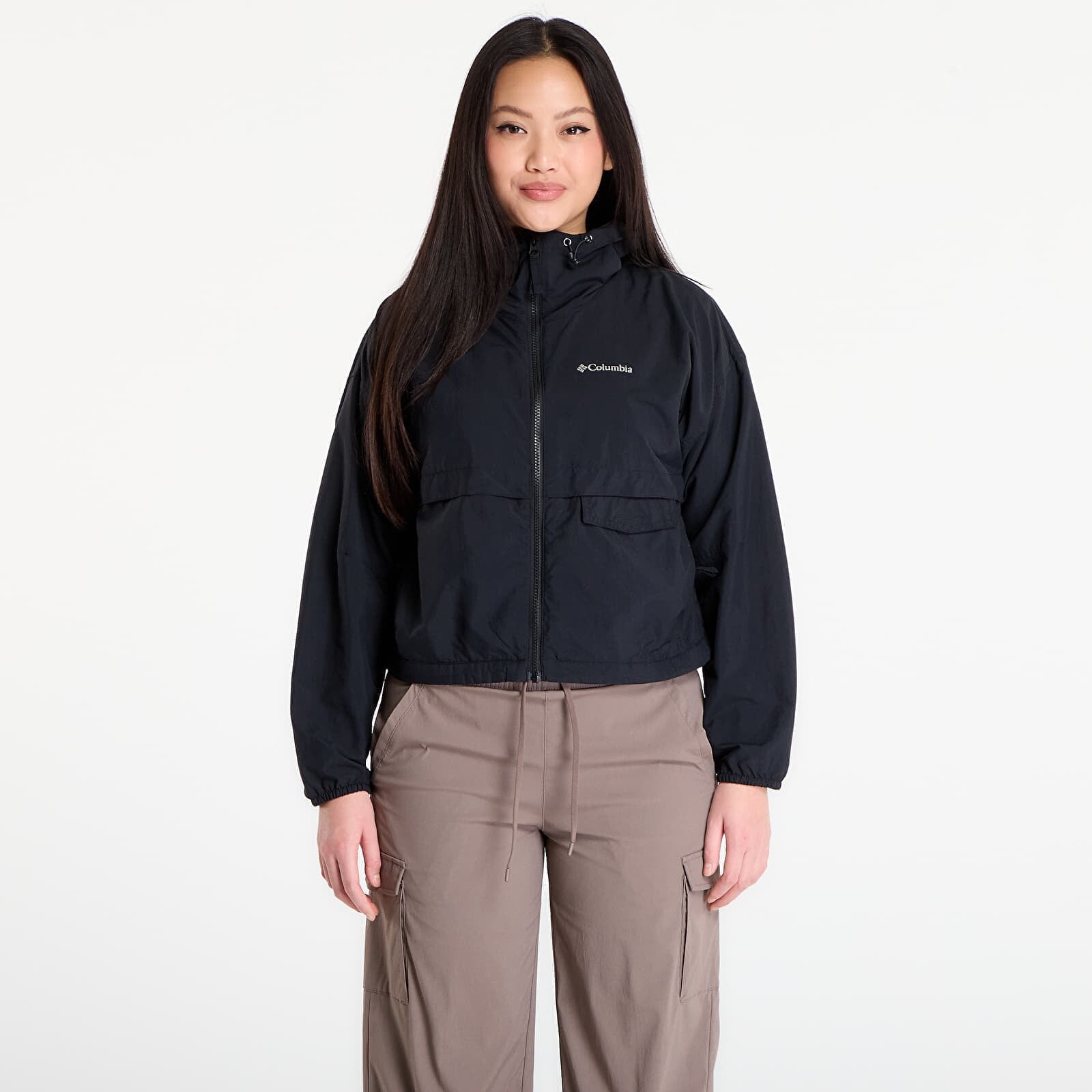 Bunda Columbia Spire Valley™ Cropped Hooded Windbreaker Black S