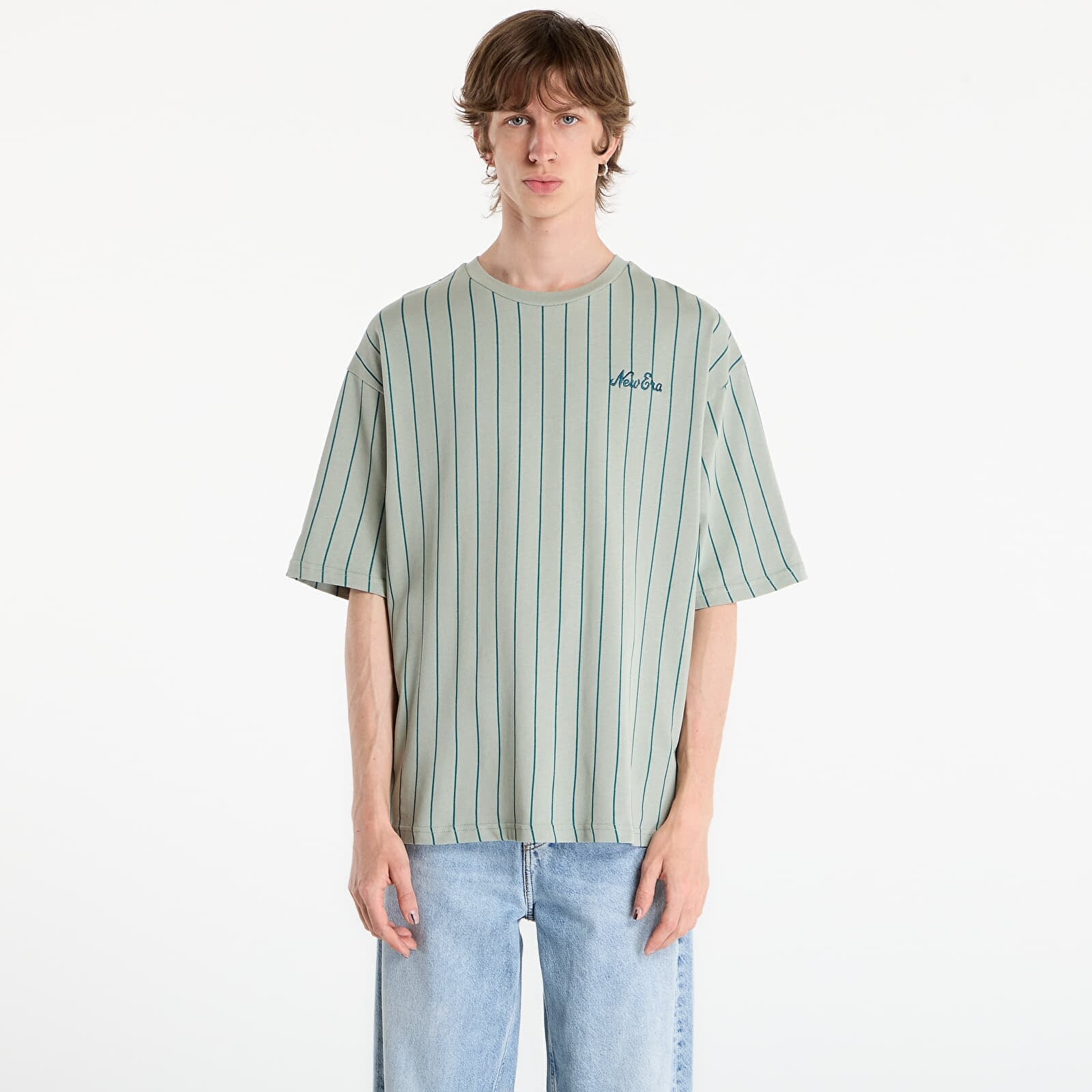 Tričko New Era Pinstripe Os Tee UNISEX EVG M