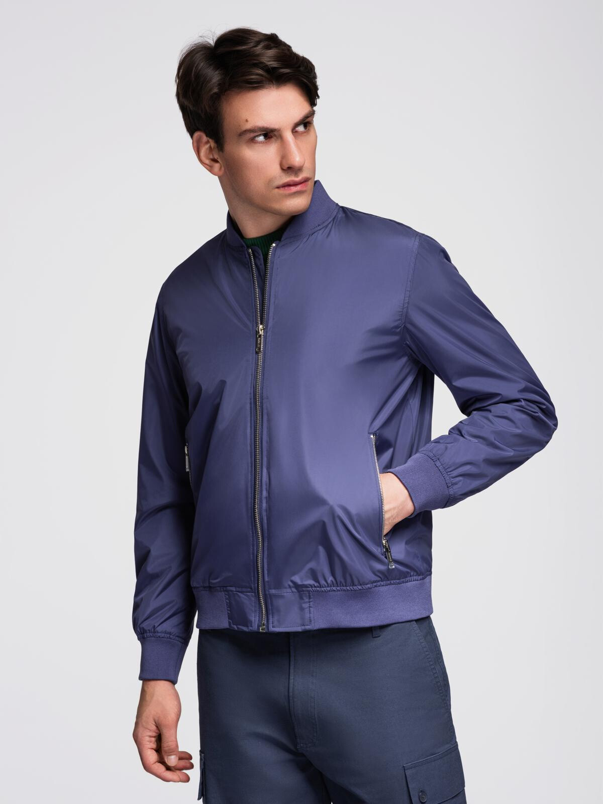 Ombre Men's lightweight ribbed bomber jacket