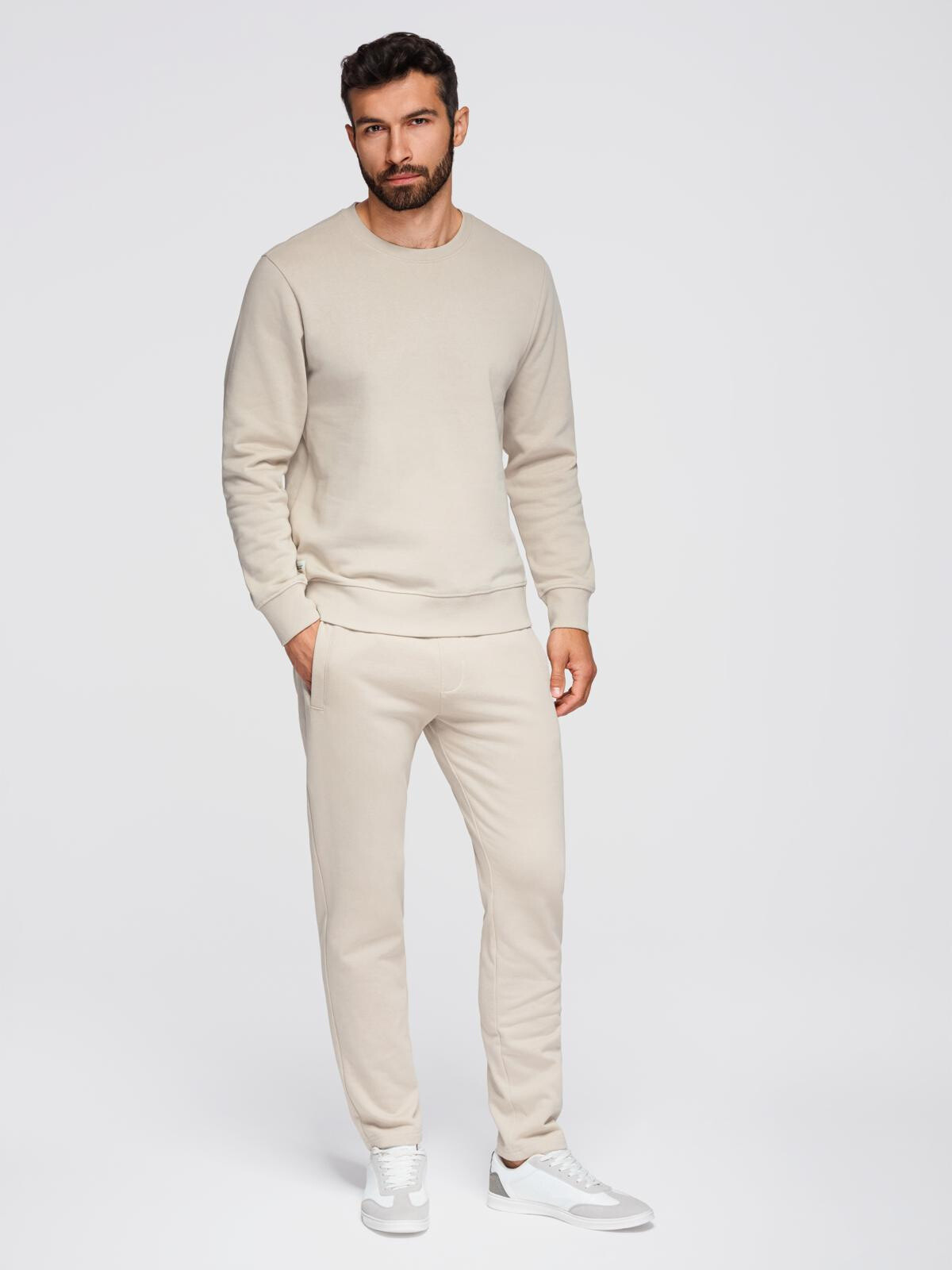 Ombre Men's sweat set sweatshirt with round neckline + regular fit pants