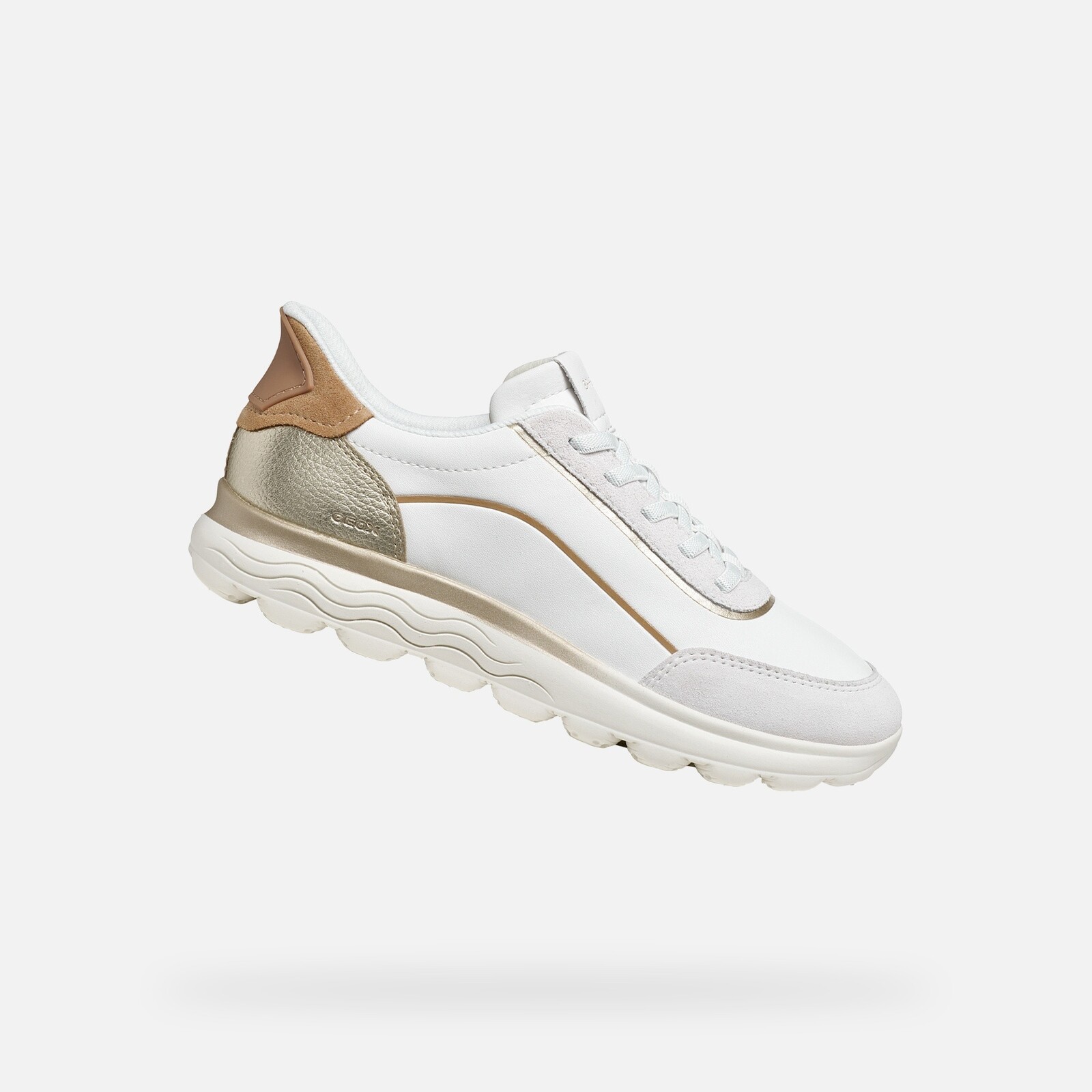 White Women's Geox Spherica Plus Fast in Sneakers - Women's