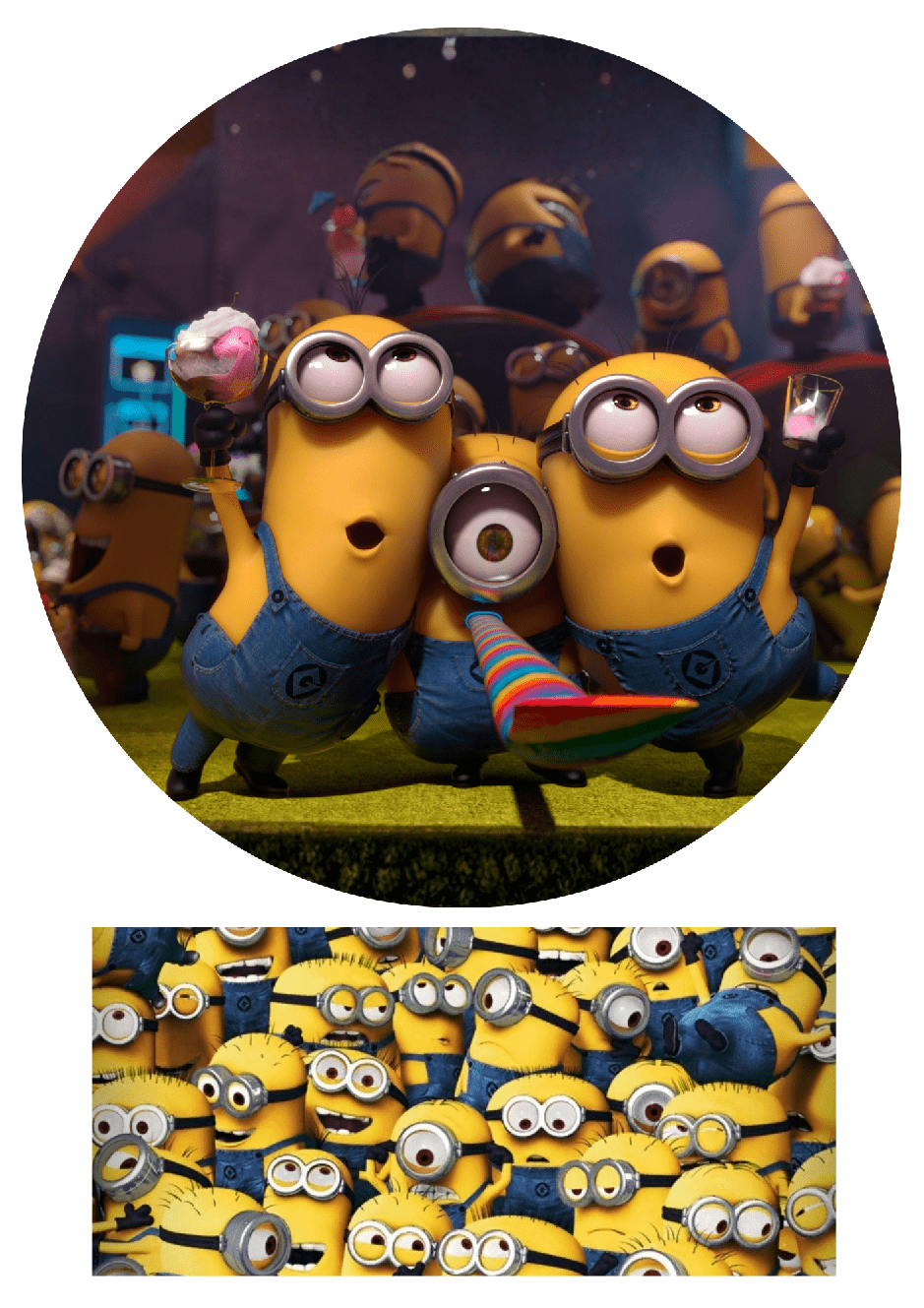 Personal Jedlý obrázok na tortu - Mimoni Veľkosť jedlý papier: Fondán 0,5 mm