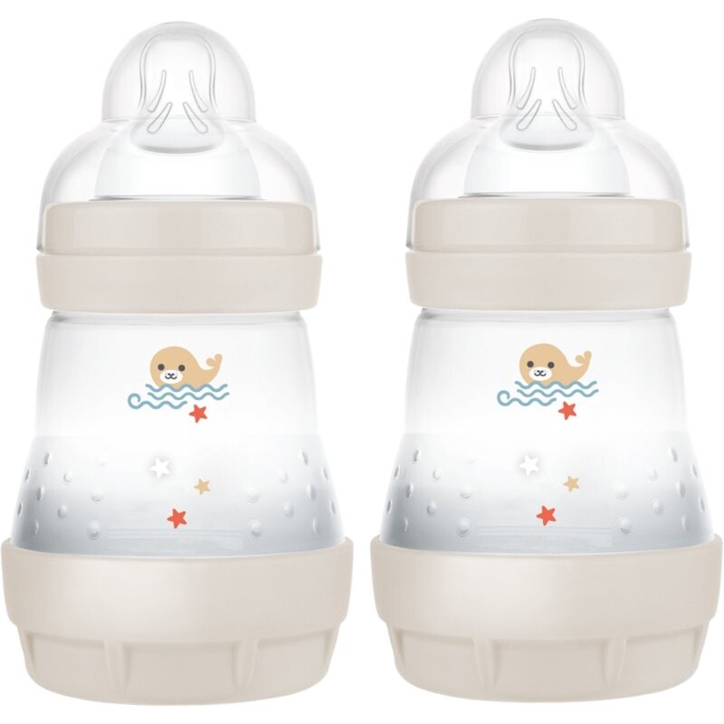 MAM Perfect Star Anti-colic Bottle antikoliková fľaša 0m+ Beige 2x160 ml