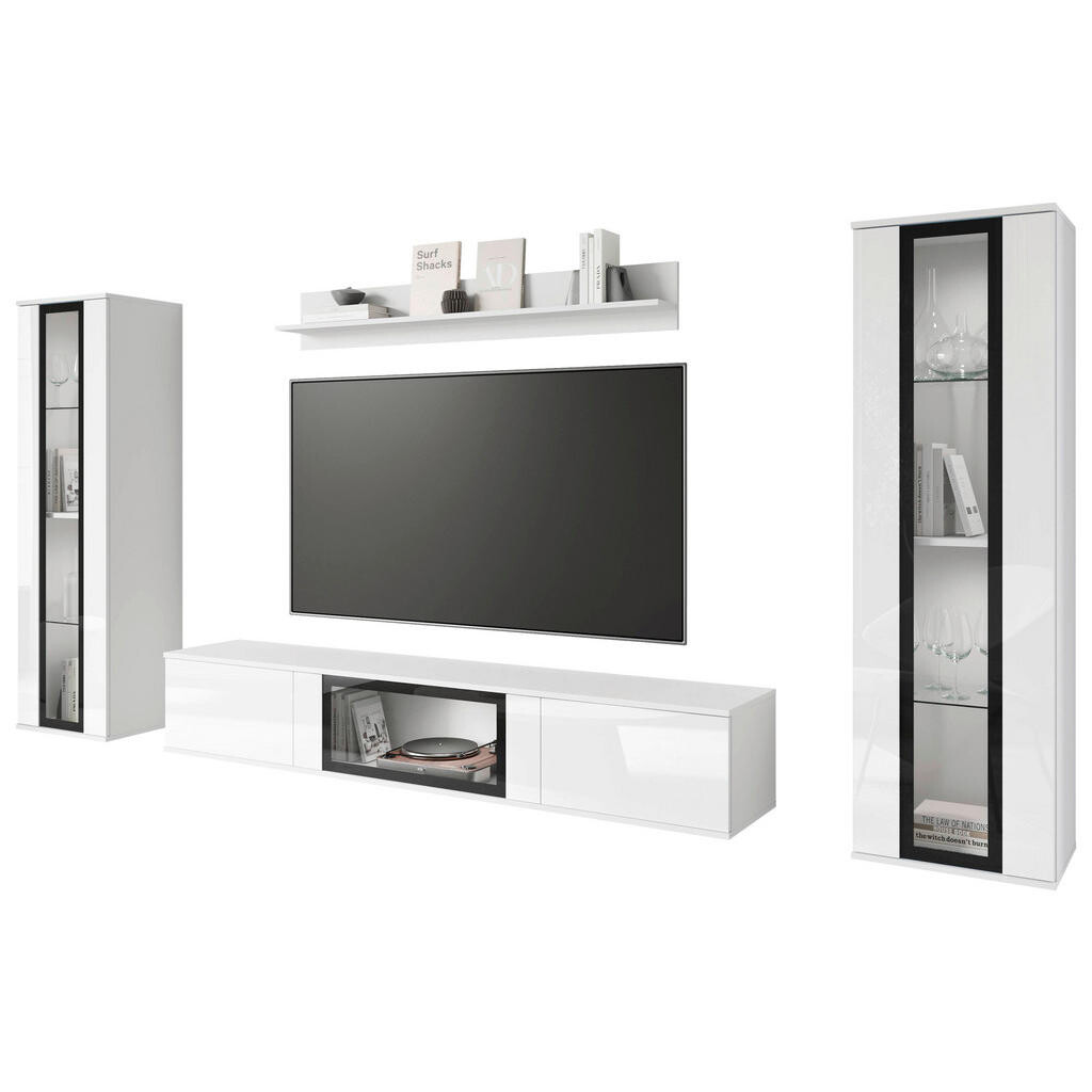 Livetastic OBÝVACIA STENA, biela, biela s vysokým leskom