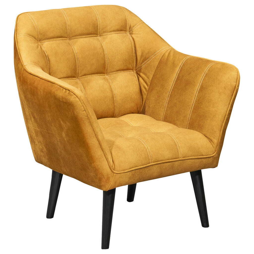 MID.YOU KOKTAILOVÉ KRESLO, textil, kompozitné drevo, žltá