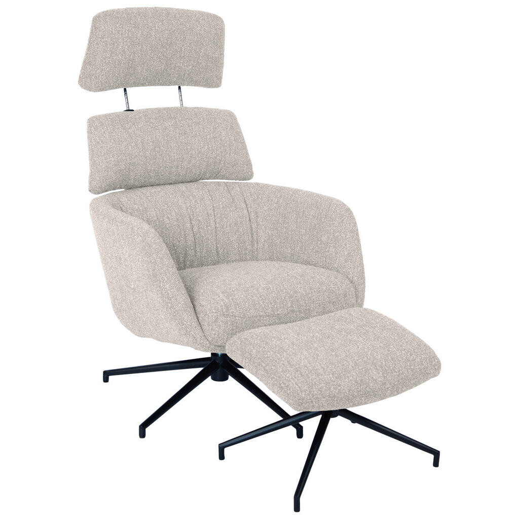 Dieter Knoll RELAXAČNÉ KRESLO, kov, textil, čierna, béžová