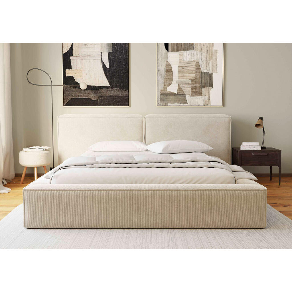 Boxxx ČALÚNENÁ POSTEĽ, 160/200 cm, béžová