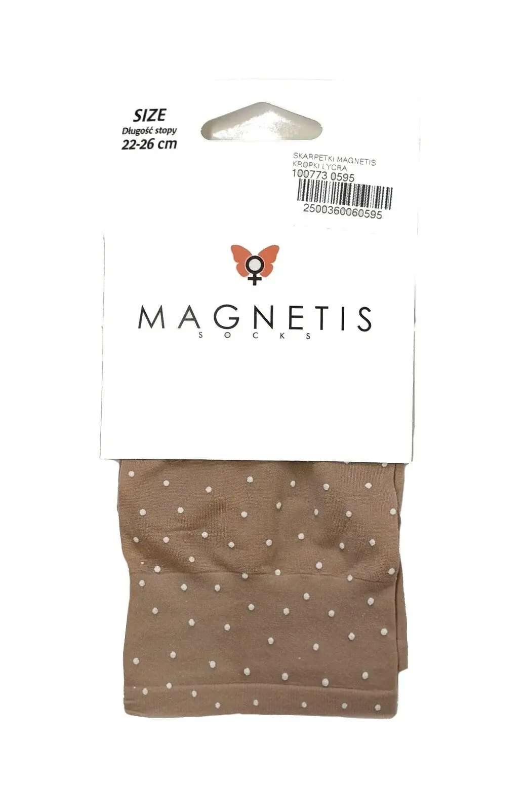 Ponožky Magnetis Kropki Lycra 20 den béžovo-hnědá Univerzální