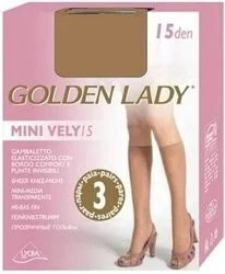 Dámske podkolienky MINI VELY (3 páry) 15 den - Golden Lady UNI béžová