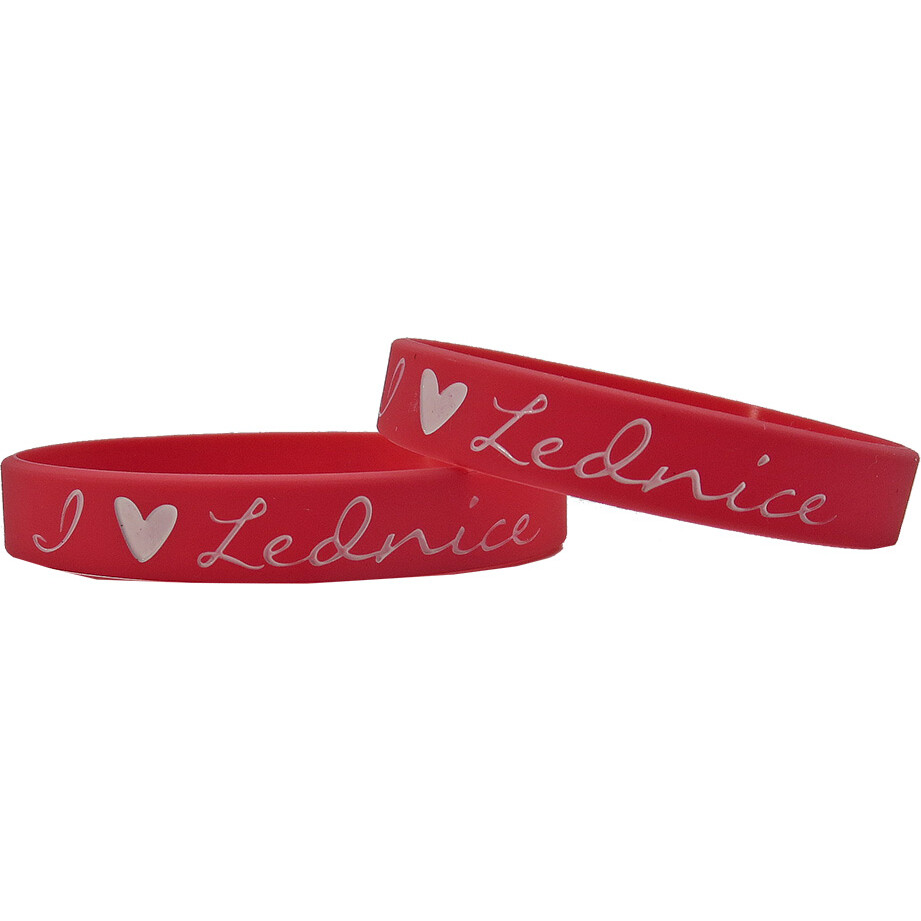 Náramok silikónový I Love Lednice - červený