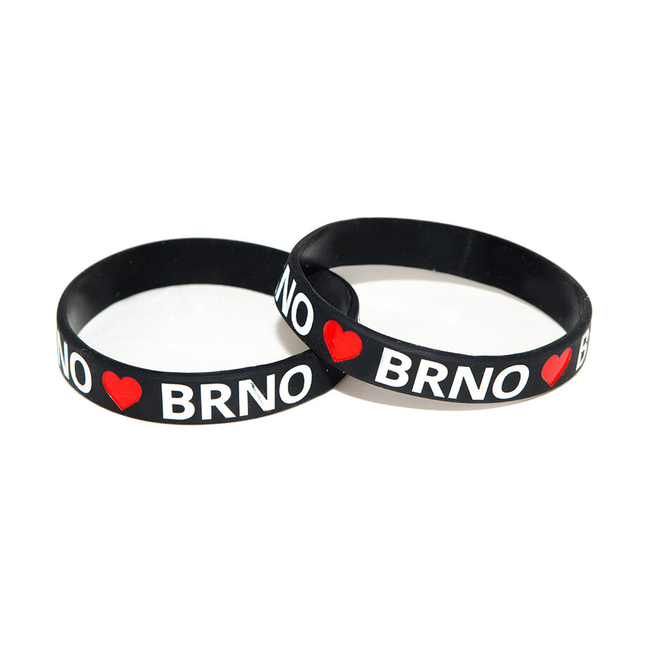 Náramok silikónový Love Brno - čierny