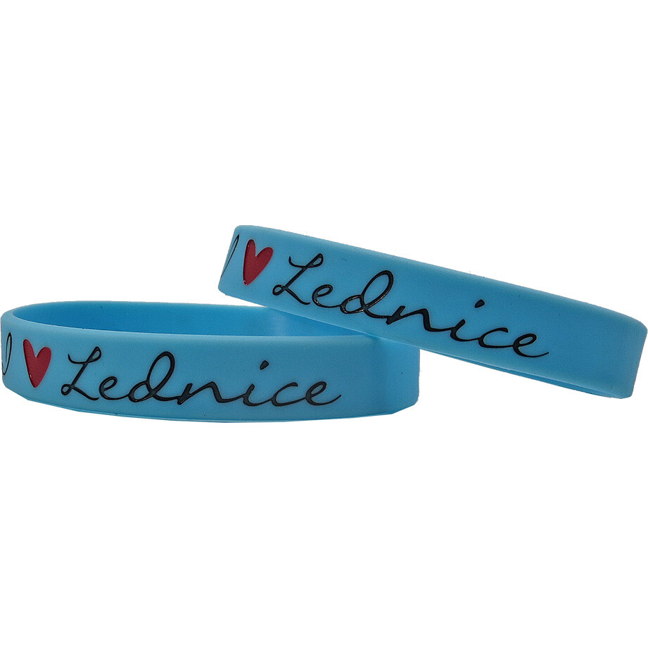 Náramok silikónový I Love Lednice - modrý