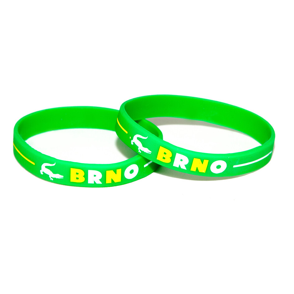 Náramok silikónový Brno s drakom - zelený