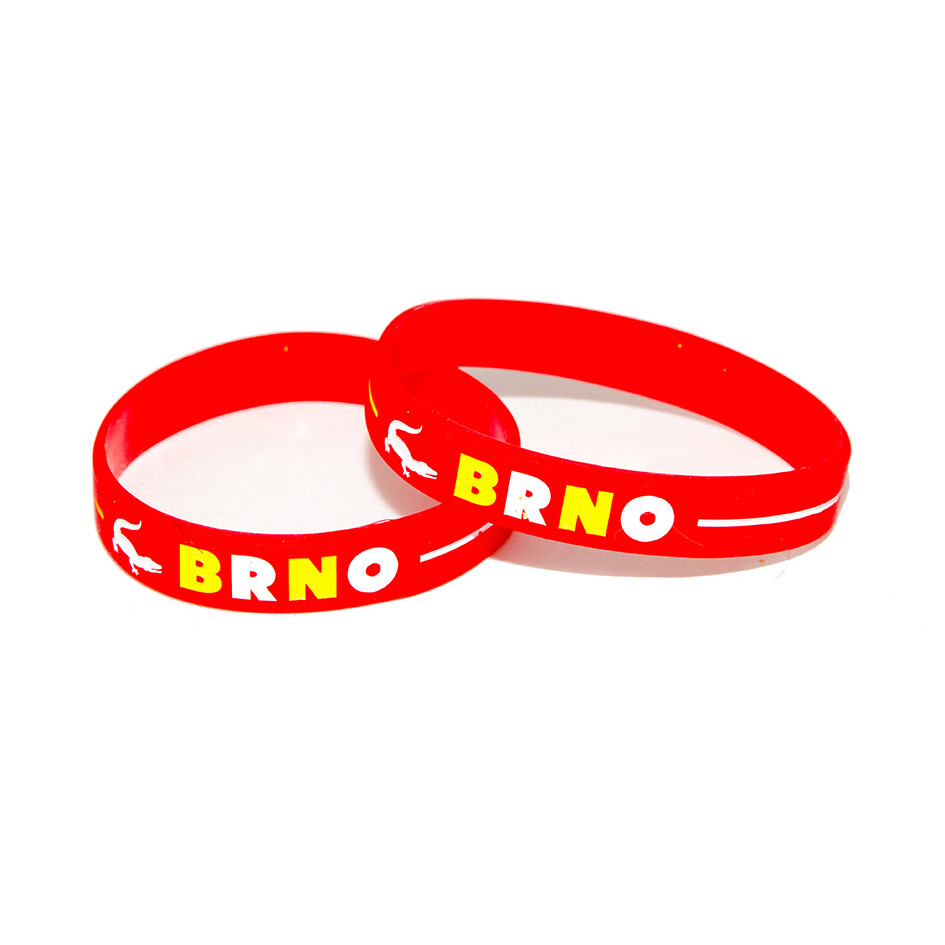 Náramok silikónový Brno s drakom - červený
