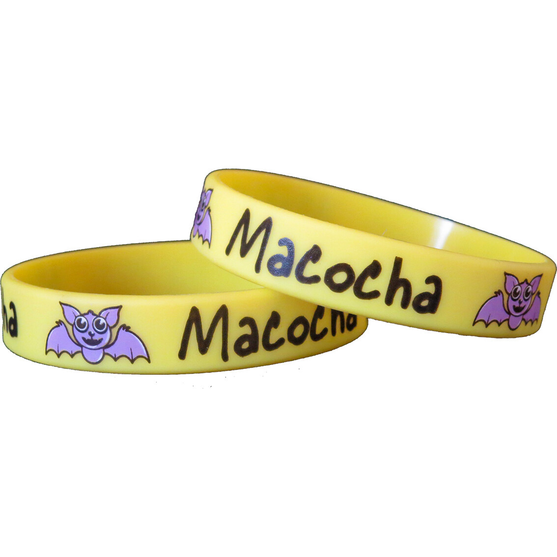 Náramok silikónový Macocha s netopierom - žltý