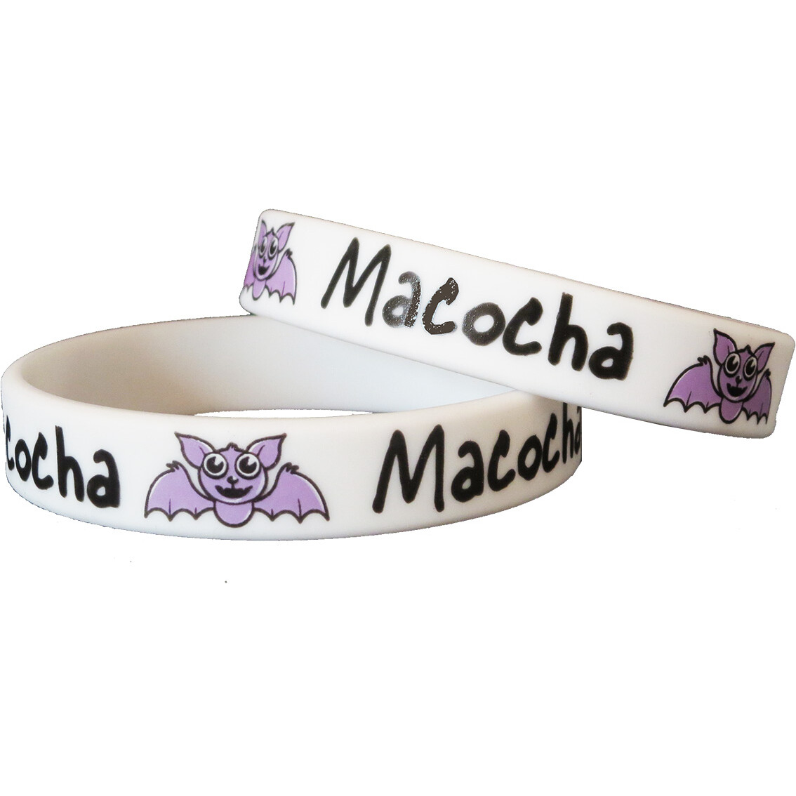 Náramok silikónový Macocha s netopierom - biely